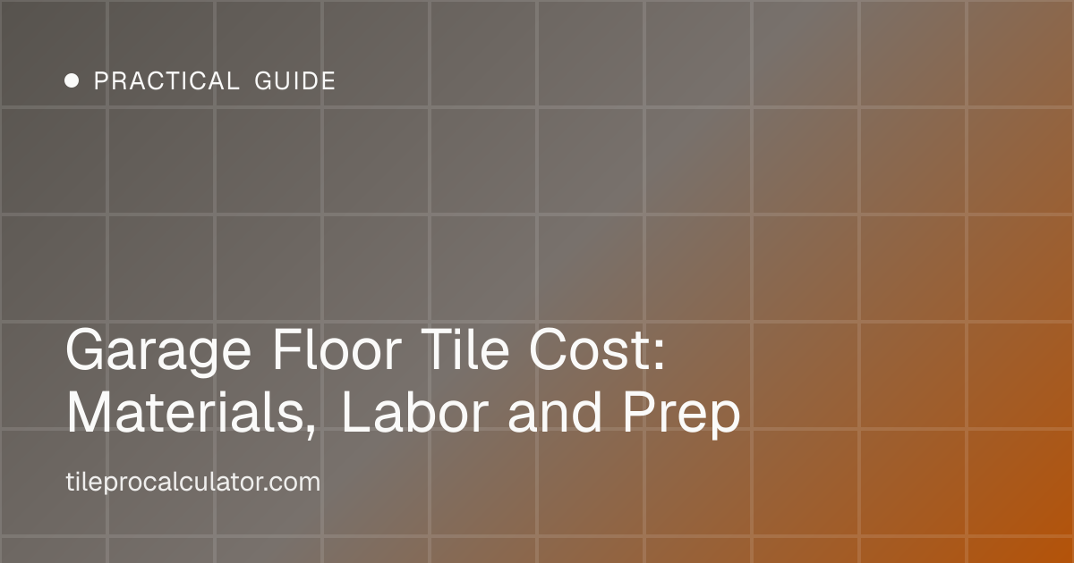 Illustration: Garage Floor Tile Cost: Materials, Labor and Prep