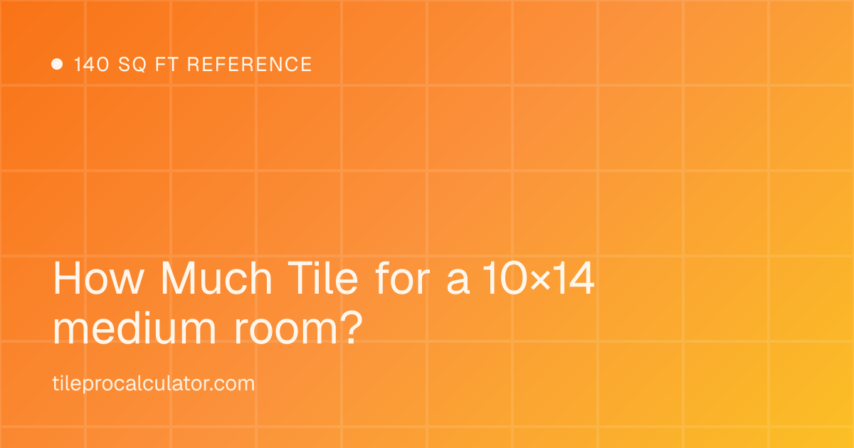 Illustration: 10 by 14 foot medium room tile layout reference