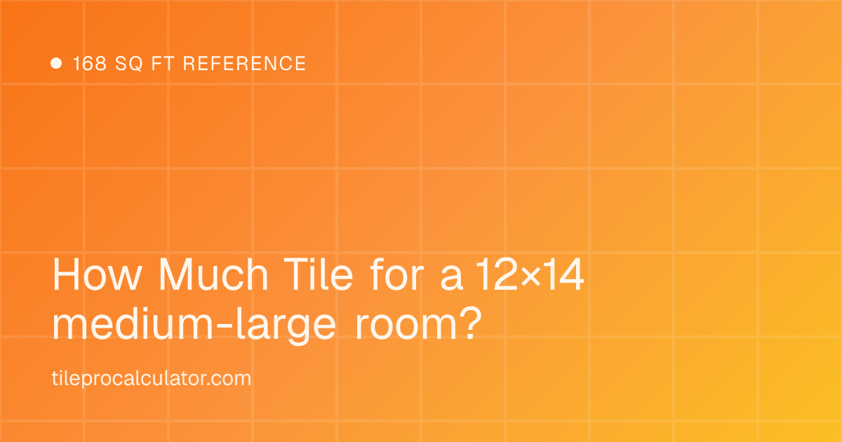 Illustration: 12 by 14 foot medium-large room tile layout reference