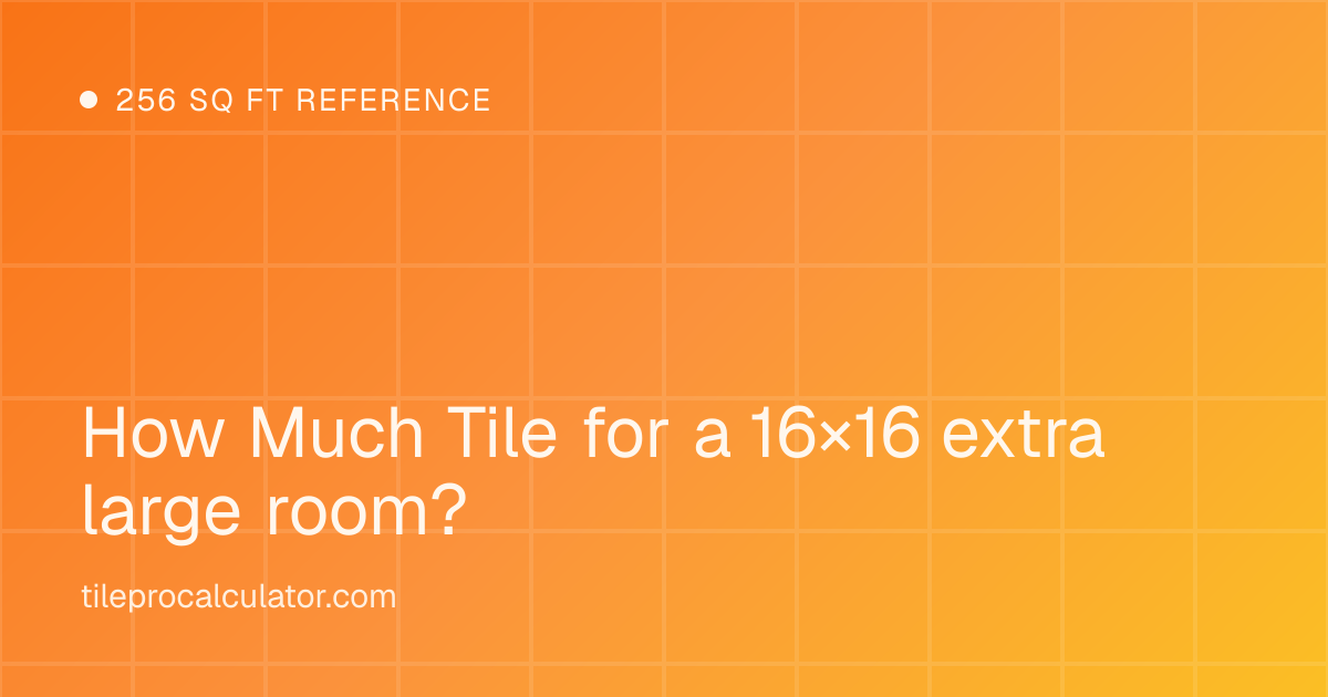 Illustration: 16 by 16 foot extra large room tile layout reference