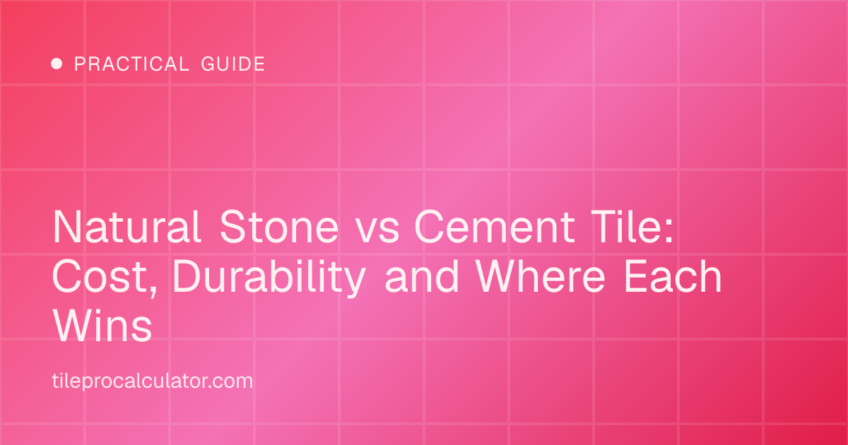 Illustration: Natural Stone vs Cement Tile: Cost, Durability and Where Each Wins