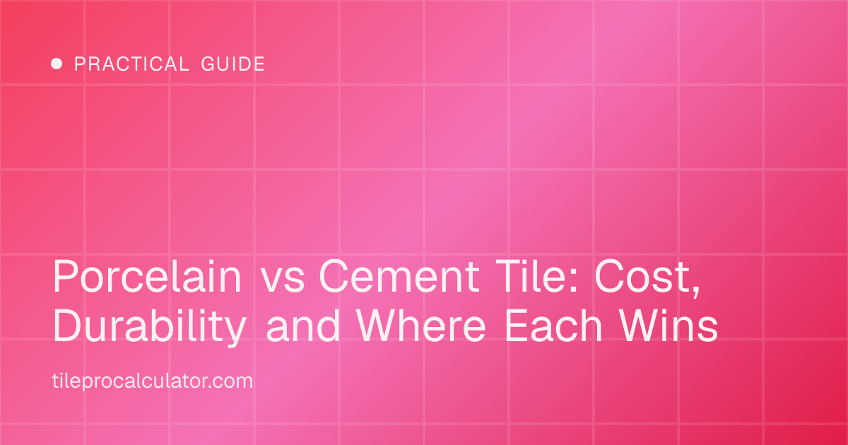Illustration: Porcelain vs Cement Tile: Cost, Durability and Where Each Wins