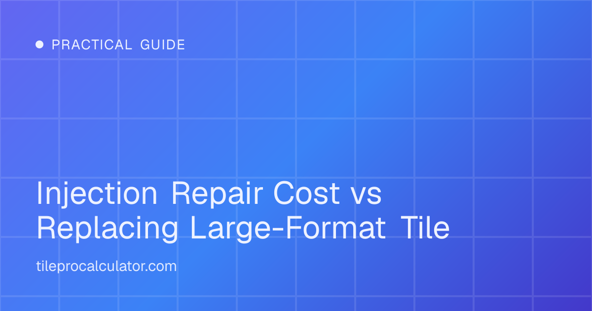 Illustration: Injection Repair Cost vs Replacing Large-Format Tile