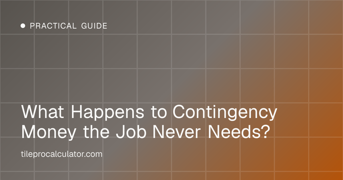Illustration: What Happens to Contingency Money the Job Never Needs?