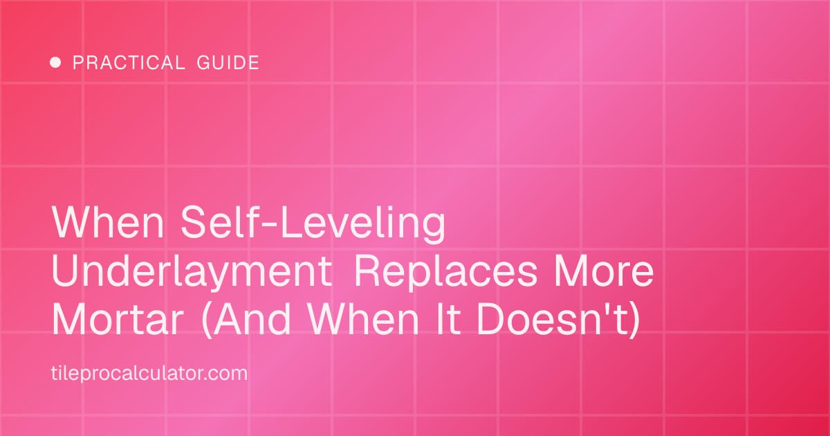 Illustration: When Self-Leveling Underlayment Replaces More Mortar (And When It Doesn't)