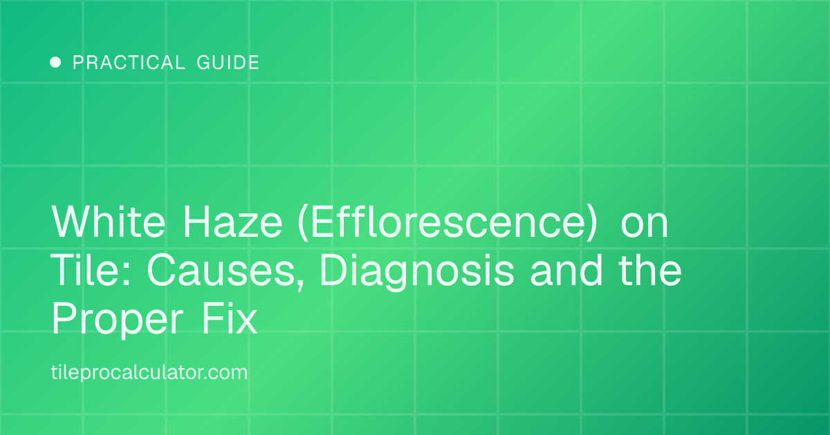 Illustration: White Haze (Efflorescence) on Tile: Causes, Diagnosis and the Proper Fix