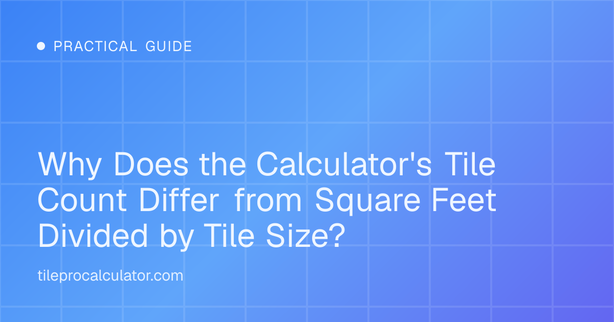 Illustration: Why Does the Calculator's Tile Count Differ from Square Feet Divided by Tile Size?